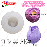 Indomada Cetakan Fondant Silikon Umbi Tulip Kuncup Bunga Tulp 3D DIY Puding Es Krim Batu Coklat Epok