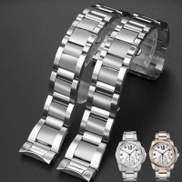 23mm Metal Watch Bracelets Men High Quality Stainless Steel Watchbands Watch Strap For Fit Cartier Calibre 42mm Chronograph