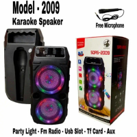PROMO SQ 2009 Speaker Bluetooth Free Mic Karaoke + Lampu Disco Ajeb Ajeb