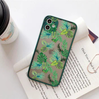Retro Palm tree Leaves Plant Phone Case for iphone X XR XS MAX 11 12 13 14 Pro Max 7 8 Plus SE2 MINI Speciality Shockproof Cover