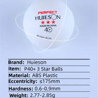 [RonnieW]Huieson Professional ABS Plastic Table Tennis Balls P40  White 40 MM Ping Pong Balls for School Club Training