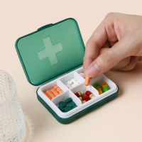 Boîte à pilules colorée, petite boîte à pilules croisée à 6 grilles, boîte de rangement pour médicaments de voyage à domicile