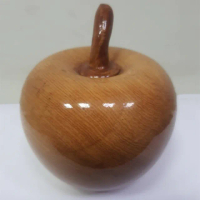 【八方開運】台灣黃檜聚寶盆 蘋果造型直徑8cm(木雕 開運招財風水擺件)