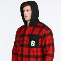 Kemeja Flanel kotak Semi Jaket Hoodie Premium Boldblue Junction Merah S