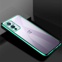 Luxury Plating Frame Soft TPU Phone Case For OnePlus 9 8 Pro Transparent Back Cover For OnePlus 9R 8T Clear Case