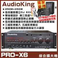 【AudioKing】PRO-X6 歌唱專業級綜合擴大機(獨立輔助第三聲道可接1-4小型喇叭/音響設備)