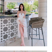 Bikini 1 mảnh yếm hở lưng đồ bơi đi biển liền thân che bụng sexy Hàn Quốc nâng ngực DOLPHIN246 2558