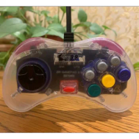 1PCs Sega Saturn Controller Transparent Wired Gamepad 6 Buttons for SNK DB15 Interface Saturn Console