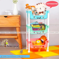 PR315 Rak Mainan Anak 3 Tingkat Karakter Peralatan Buku Boneka kosmetik // Rack POKEMON Susun 3 /Tro