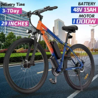 2024 New 29 Inch 1000W Motor 48V 15AH Lithium Battery Electric Bike Ebike Mountain Electric Bike Ebike-120KM City Ebike