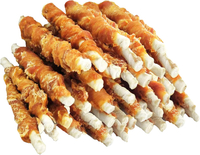 MON2SUN Dog Treats, Rawhide Twist Chicken Hide Sticks, Suitable for Puppy and Small Dogs, 5 Inch (Ch
