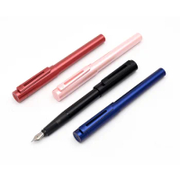 KACO SKY Fountain Pen EF Steel Stainless Nib 0.38mm Solid Color Plastic Metallic Red Black Financial Pens with Pen Case