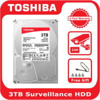 Toshiba P300-HDWD130 3TB 3.5" HDD Surveillance Internal Hard Disk Drive SATA3 6Gb/s 7200RPM 64M Buff