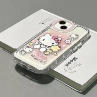 Cartoon Hello Kitty Transparent Phone Case iPhone13 Pro Max Kawaii Anime Protect Case Female Xr/xs Anti-Drop New Soft Silicone