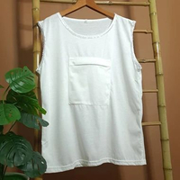 Singlet Wanita Kantong Depan Dalaman Gamis Perlengkapan Haji dan Umroh Inner Tanktop Putih Dan Hitam