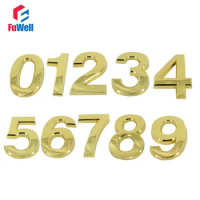 ABS Plastic Digital House Number 70mm Height 0/1/2/3/4/5/6/7/8/9/A/B/C/D/E/F# Optional Golden Color Door Plate Number