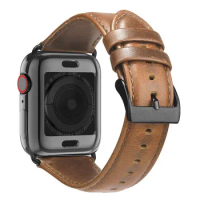 Leather correa cinturino for apple watch bands 44mm with Case for iWatch applewatch Series 4 5 band 40mm Strap armband wrist