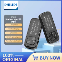 PHILIPS Original Mini Digital Sport Music MP3 Player FM Voice recorder upport 128GB Micro SD TF Card