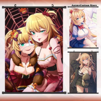 Game Anime VTuber Hololive Akai Haato Wall Scroll Roll Painting Poster Hang Poster Decor Collectible Decoration Cosplay Art Gift