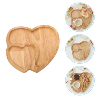 2 Pcs Food Tray Bamboo Dining Table Tray Decorative Trays Serving Multi-function Food Bread Pan for Kids Large Fruit Grill