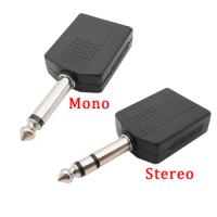 2/5/10Pcs 1/4" Mono / Stereo Audio Jack Plug Adapter 6.35 mm Male to 2x 6.35mm Female Headphone Microphone Splitter Converter