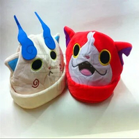 50Cm Around New Cosplay Japan Yokai Watch Hat Cap Red Cat Koma San Soft Plush Doll Anime Kids Toys