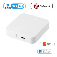 White Gateway Hub Multi Mode Smart Home Bridge Wifi Bluetooth Zigbee Remote Control Work With Alexa Google Home