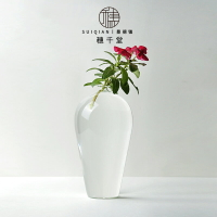 穗千堂日式禪意家局客廳透明花器加厚玻璃花瓶水培養高肩梅瓶擺件