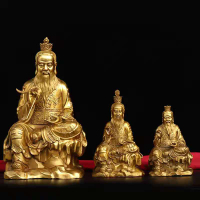純銅太上老君佛像擺件三清道祖神像客廳家居供奉招財保平安工藝品