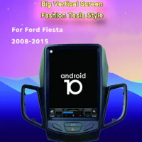 10.4-inch Android 9.0 IPS Vertical Tesla Screen Car Multimedia Player GPS Navigation Auto Radio for 2008-2015 Ford Fiesta