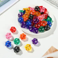 7Pcs/Set Polyhedral 7-Die Dice Set Game Dice For TRPG DND D4 D6 D8 D10 D12 D20 Dice For Board Card Game Math Games Accessories