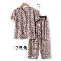 中老年女裝奶奶夏裝薄套裝老年人兩件套老人衣服上衣媽媽短袖
