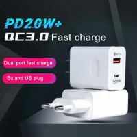 Dual Port PD 20W USB Type C Charger Adapter Fast Phone Charge For iPhone 12 11 Pro Max Xr AirPods iPad Huawei Xiaomi LG Samsung