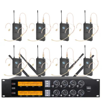 Professional UHF wireless microphone 8 channel handheld microphone lavalier microphone stage performance conference microphone