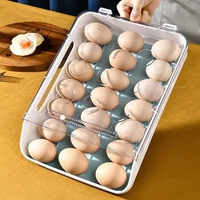New Automatic Rolling Egg Box Kitchen Items Refrigerator Storage Organizer Household Transparent Drawer Tray Space Saver