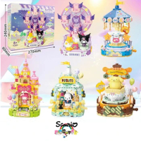 MINISO Sanrio building blocks mymelody model DIY assembly children's toys Kuromi Pochacco birthday gift kawaii figure