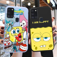 Funny SpongeBob SquarePants Phone Case for Samsung Galaxy A21S A 21S 21 S Cute Patrick Star Silicone Soft TPU Print Back Cover