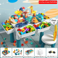 [24H]Multi-Function Building Blocks Table For Kids Learning Playing Study Drawing Compatible Duplo m