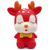 New Jumbo Kawaii Red Deer Squishy Simulated PU Scented Slow Rising Squeeze Funny Toy for Baby Kids Christmas Gifts