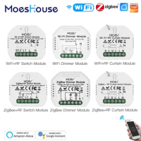 Moes Smart ZigBee WiFi Switch Module Dimmer Curtain Switch Smart Life App Remote Control Alexa Google Home Voice Control