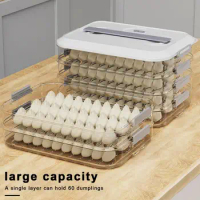 Dumpling Storage Box Stackable Dumpling Box Storage Container with Handle Lid Bpa Free Non-stick Food Grade Snack Case for Easy
