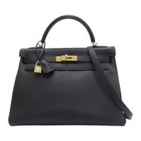 【二手名牌BRAND OFF】HERMES 愛馬仕 黑色 Togo牛皮 Kelly 32 兩用包 凱莉包 囗G刻
