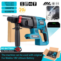 Brushless Electric Hammer Impact Drill Cordless Multifunctional Rotary Hammer Punching Machine Tools For Makita 18V Battery