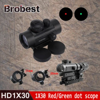 Holographic 1 x 30 Red Dot Sight Airsoft Red Green Dot Sight Scope Hunting Scope 11mm 20mm Rail Mount Collimator Sight