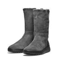 SOFTINOS happy feet(女) EZRA 溫暖內刷毛拼接中高筒靴-灰 82153-209