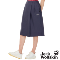 【Jack wolfskin 飛狼】女 優雅氣質涼感八分褲裙 休閒褲(藍灰)