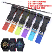 Resin Strap for Casio G-Shock GA-100/110/120/150/300/400/700 GD-100/110/120 G-8900 GLS-100 Silicone 16mm Watch Band Accessories