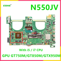 N550JV Mainboard For ASUS N550J N550JK N550JX G550J G550JV G550JK G550JX Laptop Motherboard i5 i7 4th GT750M GTX850M GTX950M GPU