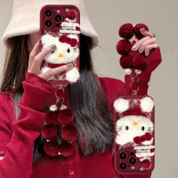 สร้อยข้อมือตุ๊กตาแมว เข้ากันได้กับเคส iPhone 16 ซิลิโคนเคลือบด้าน เหมาะสำหรับฤดูใบไม้ร่วงและฤดูหนาว 