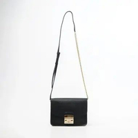 Tas FURLA METROPOLIS BLACK TEXT STRAP SHOULDER BAG 100% ORIGINAL 16X10X6CM